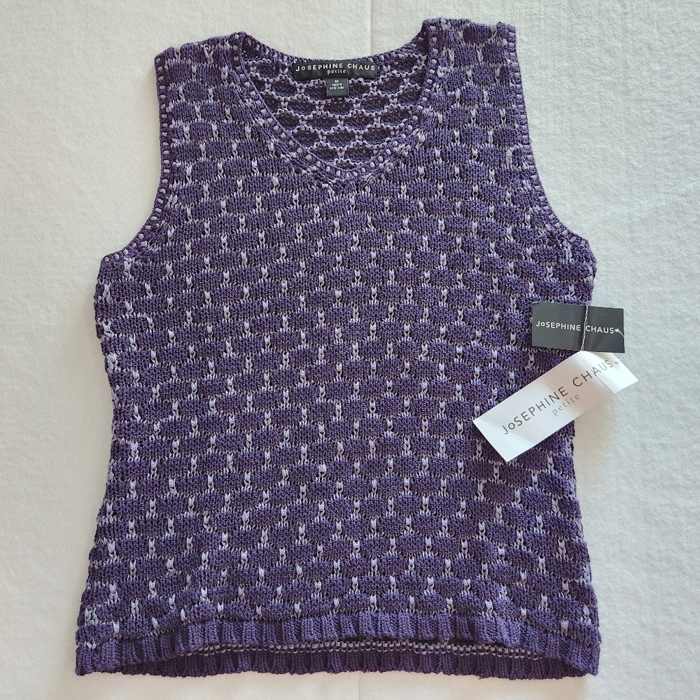 Josephine Chaus Purple Knit Women's Tank Size Medium Petite